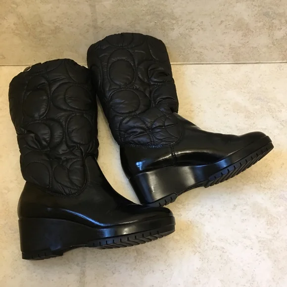 NEW COACH CANTINA QUILTED BOOTS IN BLACK size 6.5 - Picture 2 of 12